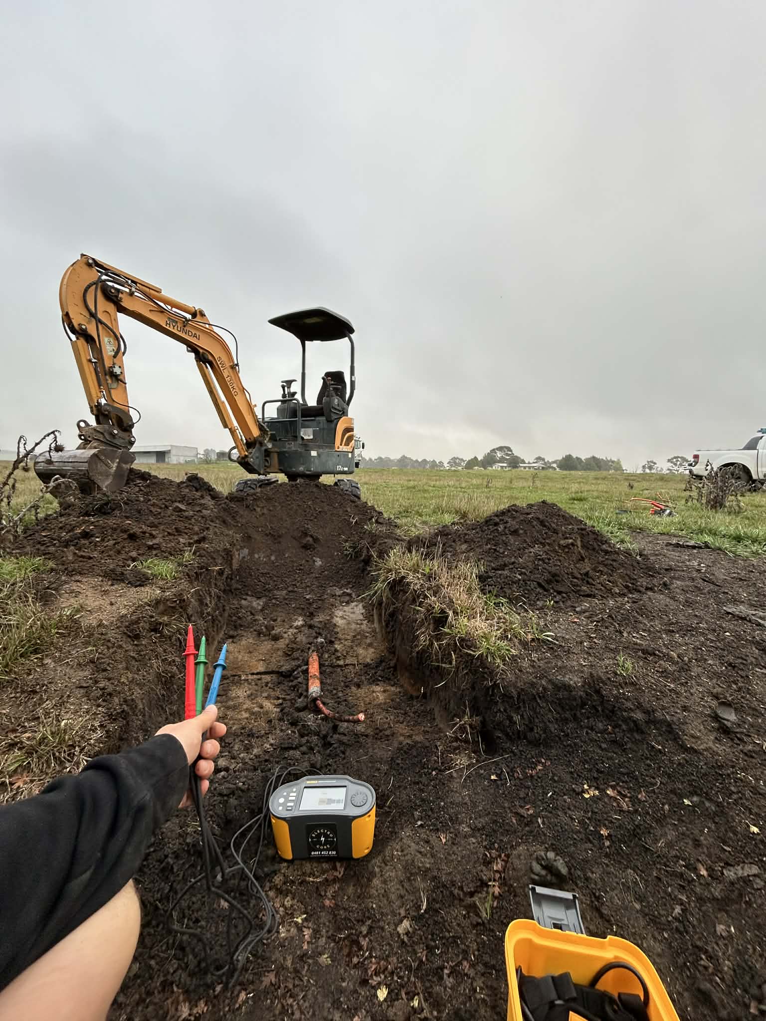 Rural trenching and underground electrical work near Braidwood